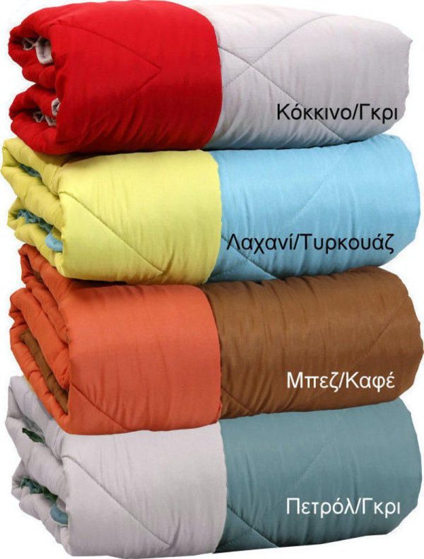 Viopros Κουβερλί Μονό 160x240 Microfiber Τουρκουάζ/Λαχανί