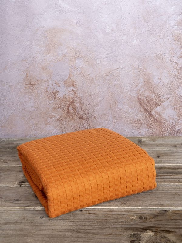 Nima Home Κουβέρτα Βαμβακερή King Size 240x260 Habit Deep Orange