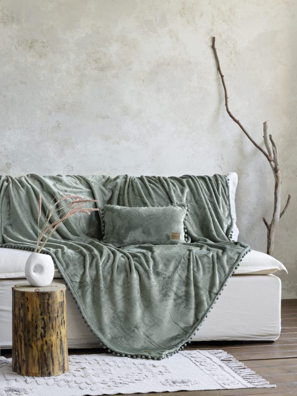 Nima Home Ριχτάρι Fleese Τριθέσιου 180x300 Macia Sage Green