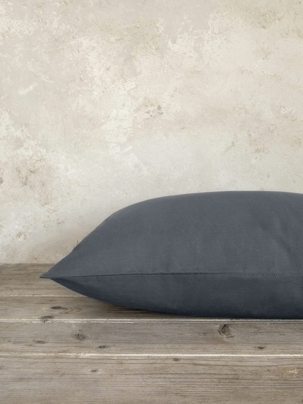 Nima Home Ζεύγος Μαξιλαροθήκες 52x72 Unicolors Midnight Gray - Image 2