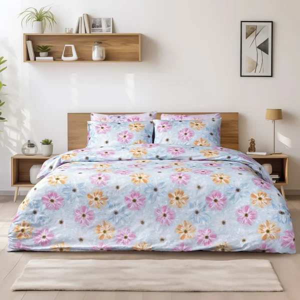 Lino Home Σετ Σεντόνια Μονά 170x260 Blume Blue