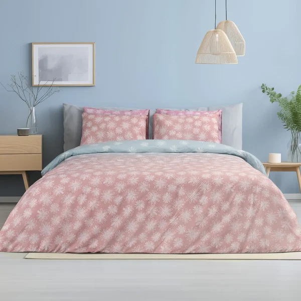 Lino Home Σετ Σεντόνια Υπέρδιπλα 230x260 Florito Salmon