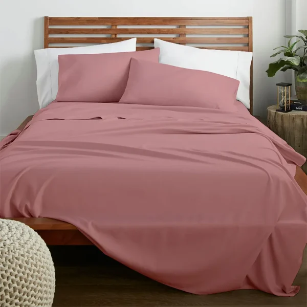 Lino Home Σεντόνι Μονό Με Λάστιχο 100x200+30 Claro Rose