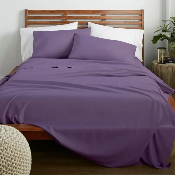 Lino Home Σεντόνι Μονό Με Λάστιχο 100x200+30 Claro Mauve