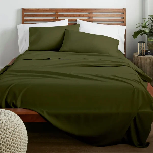 Lino Home Σεντόνι Μονό Με Λάστιχο 100x200+30 Claro Khaki