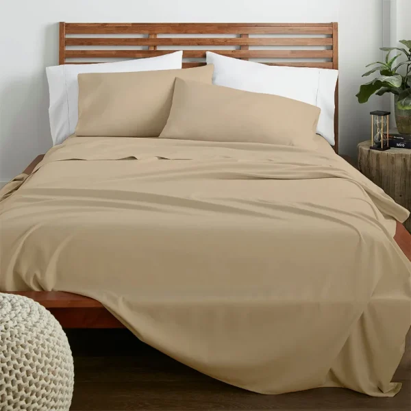 Lino Home Σεντόνι Υπέρδιπλο 240x260 Claro Beige