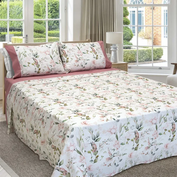 Lino Home Σετ Σεντόνια Υπέρδιπλα 240x260 Bedbliss Eng.Rose