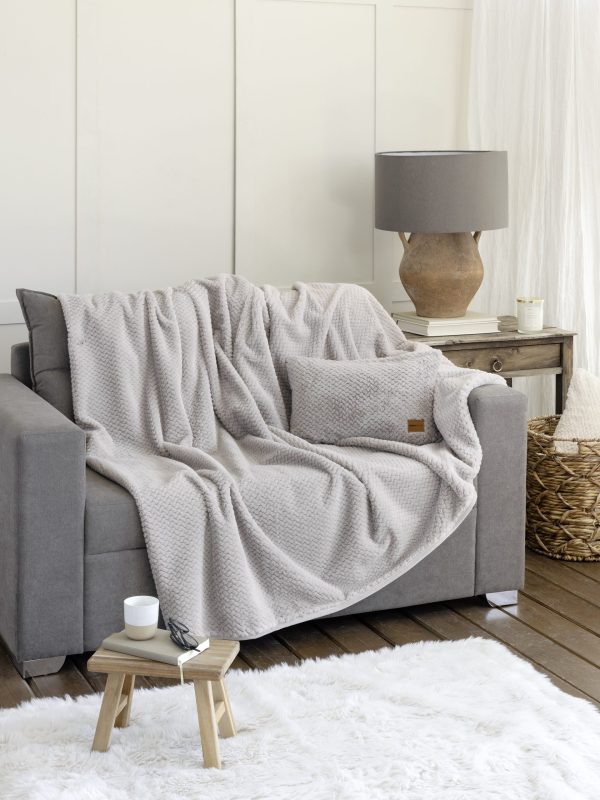 Nima Home Ριχτάρι Γούνα Πολυθρόνας 180x180 Snuggle Light Gray