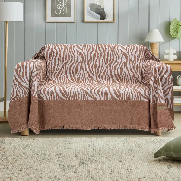 Lino Home Ριχτάρι Διθέσιου 180x250 Cebra Salmon