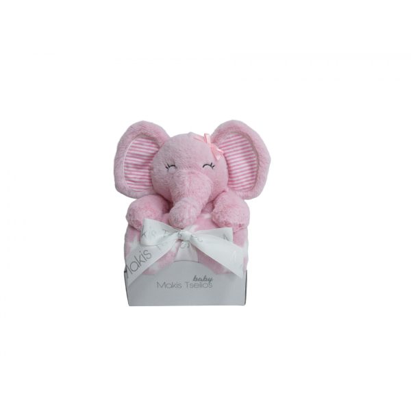 Makis Tselios Κουβέρτα Αγκαλιάς 75x100 και Λούτρινο Elephant Pink