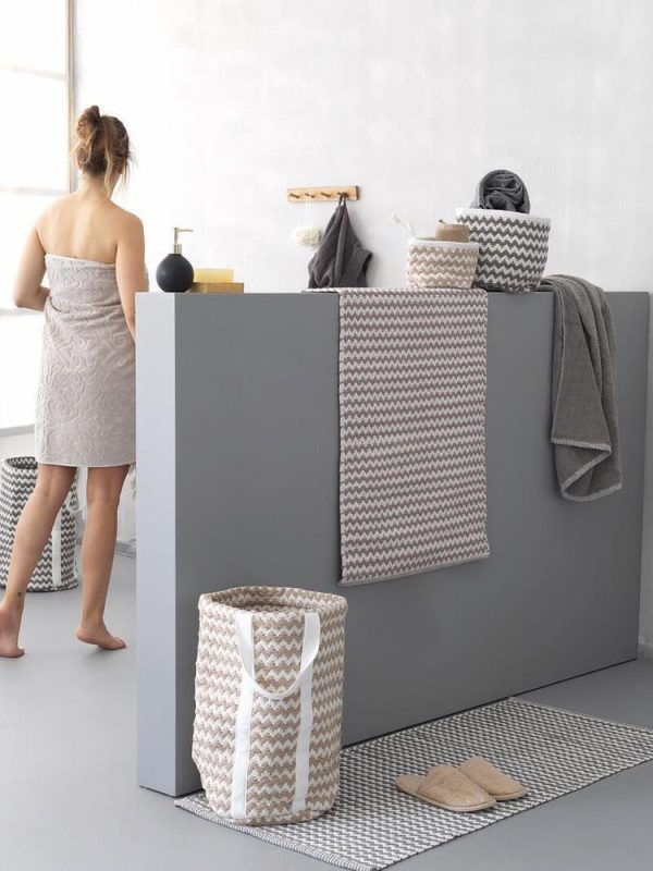 Καλαθι Μπανιου 30x30x46 Bathmat Collection Laundry  TAYLOR Silver Grey Palamaiki