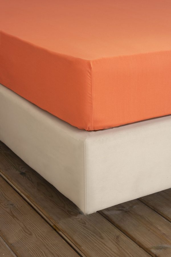 Nima Home Σεντόνι King Size Με Λάστιχο 180x200+32 Unicolors Vivid Coral