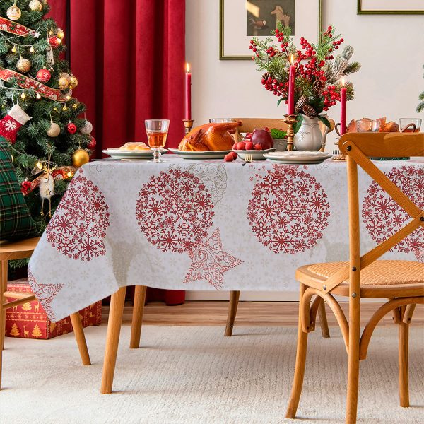 Lino Home Τραπεζομάντηλο 140x180 Christmas Snowflake