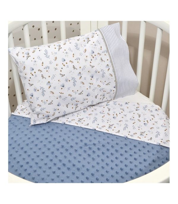 Oliver Baby Κουβέρτα Διπλής Όψης Κούνιας 100x150 Des. 401 Minky Ραφ