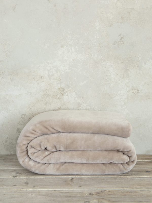 Nima Home Κουβέρτα Βελουτέ King Size 240x260 Coperta Nude