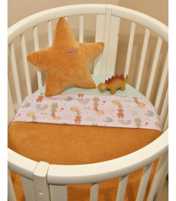 Oliver Baby Κουβέρτα Διπλής Όψης Κούνιας 100x150 Des. 410 Minky Terracota