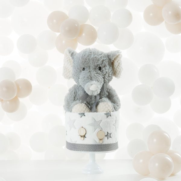 Diaper Cake - Grey Elephant 28x50