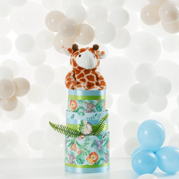 Diaper Cake - Safari Blue 28x90