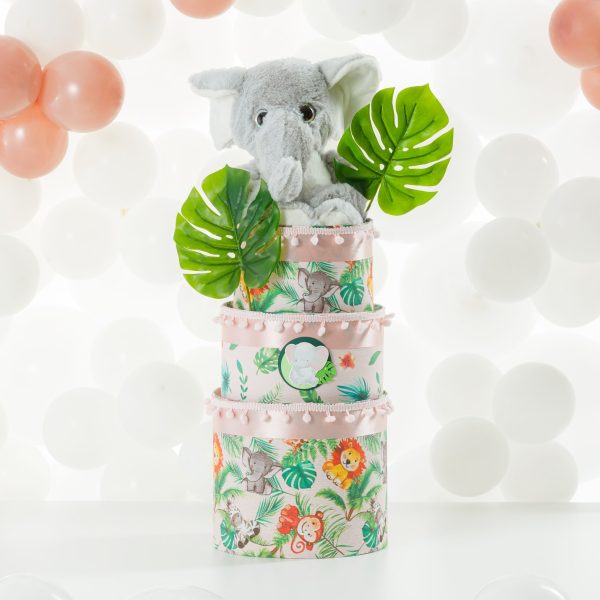 Diaper Cake - Safari Pink 28x55