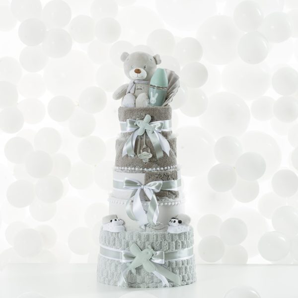 5 Όροφο Diaper Cake Lux - Bear Grey 40x90