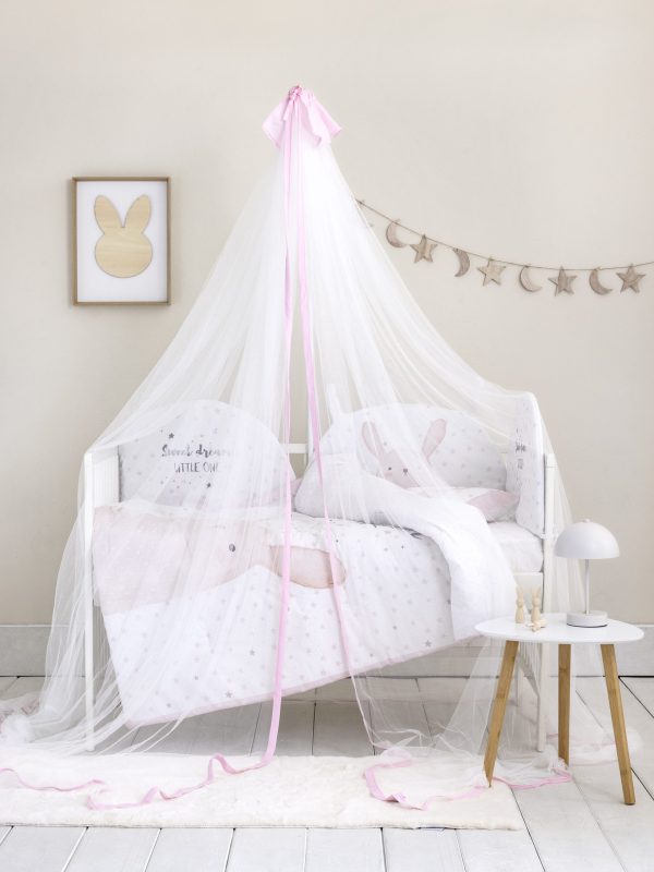 Nima Baby Κουνουπιέρα Κούνιας 240x600 Nappy Soft Pink